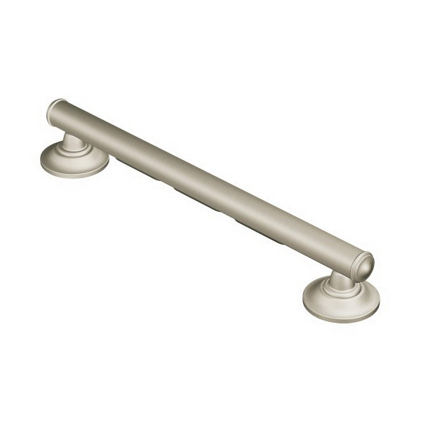 Moen Home Care Series LR8716D1GBN Designer Grab Bar, 16 in L Bar, Stainless Steel, Brushed Nickel, Screw Mounting