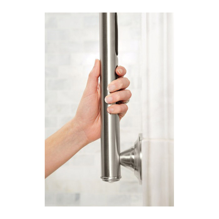 Moen Home Care Series LR8716D1GBN Designer Grab Bar, 16 in L Bar, Stainless Steel, Brushed Nickel, Screw Mounting