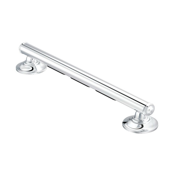 Moen Home Care Series LR8716D1GCH Designer Grab Bar, 16 in L Bar, Stainless Steel, Chrome, Screw Mounting