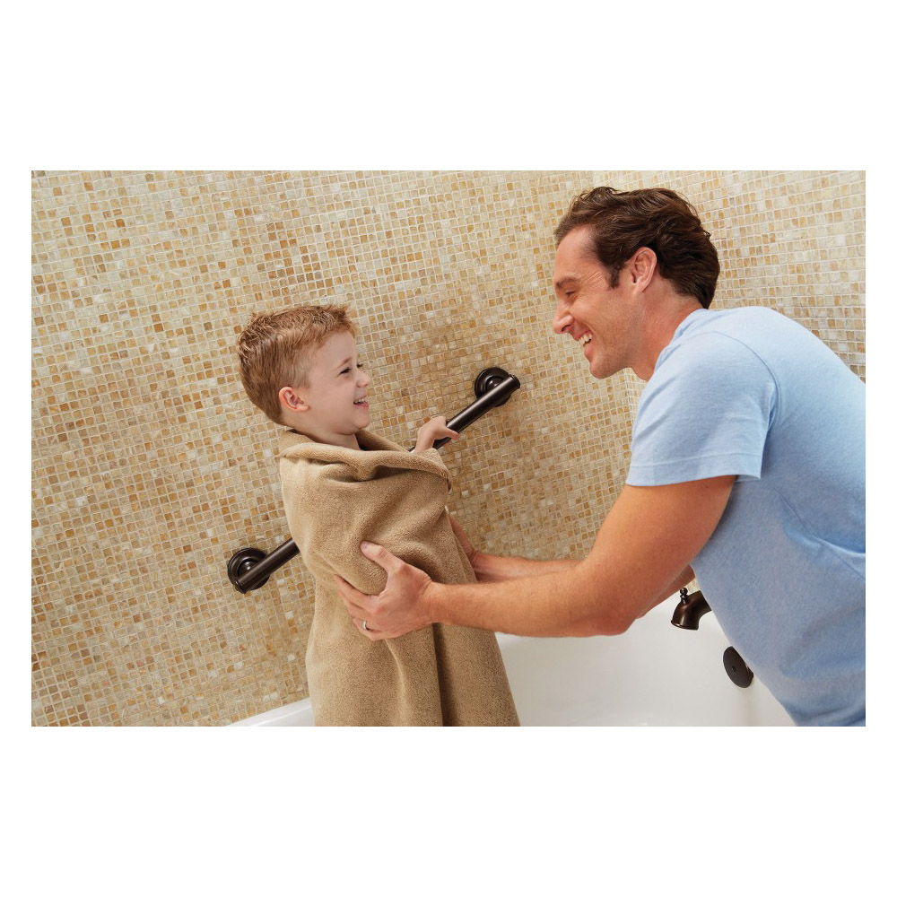 Home Care Designer Grab Bar, Moen, 16 in L, Old World Bronze - 3