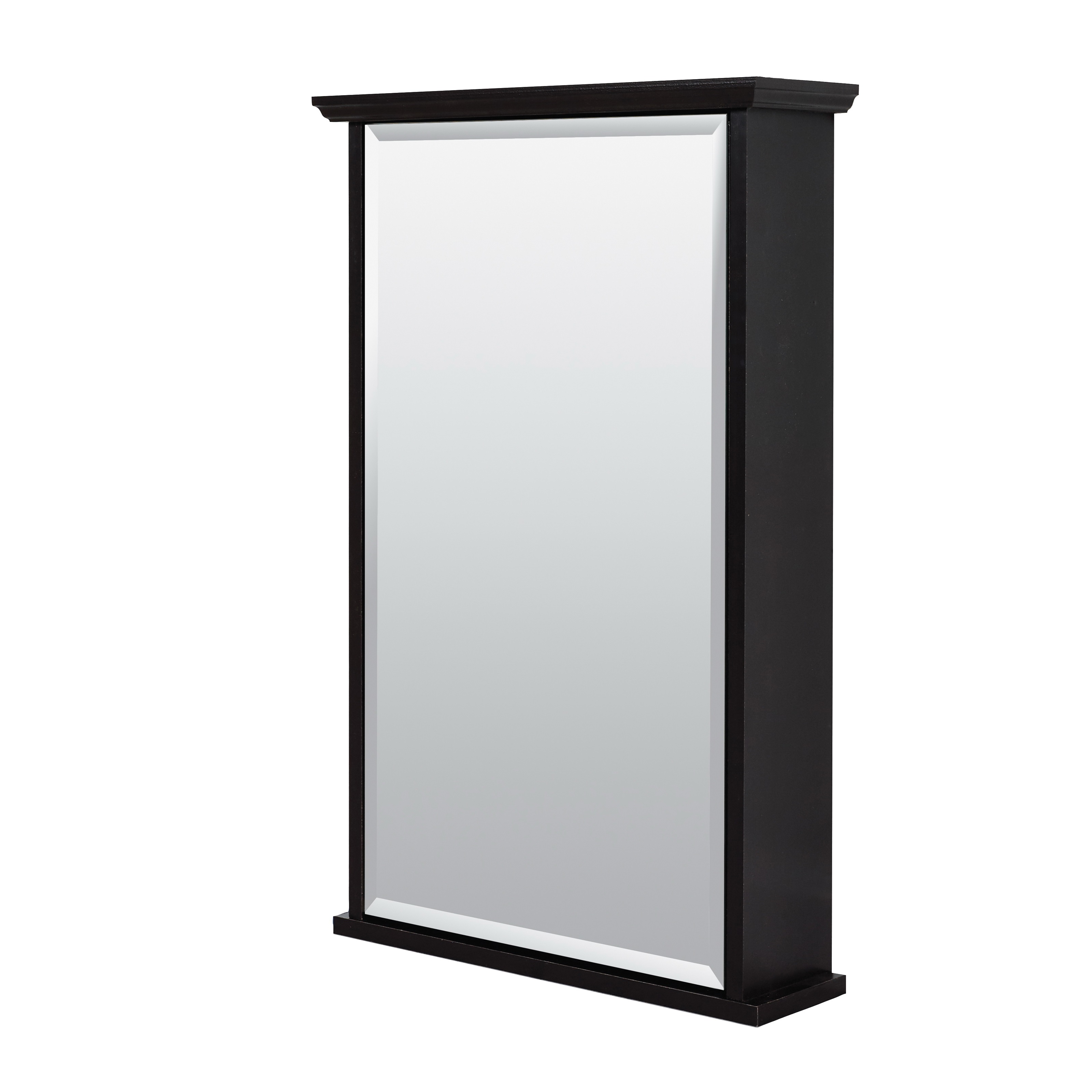 Zenith ERW1625P Medicine Cabinet with Crown Pediment, 16 in OAW, 4 in OAD, 25 in OAH, Wood, Espresso, 2-Shelf, 1-Door