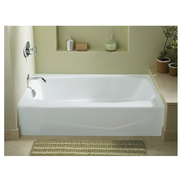 Villager Bathtub, Kohler, 60 in L, Alcove Installation, White - 2