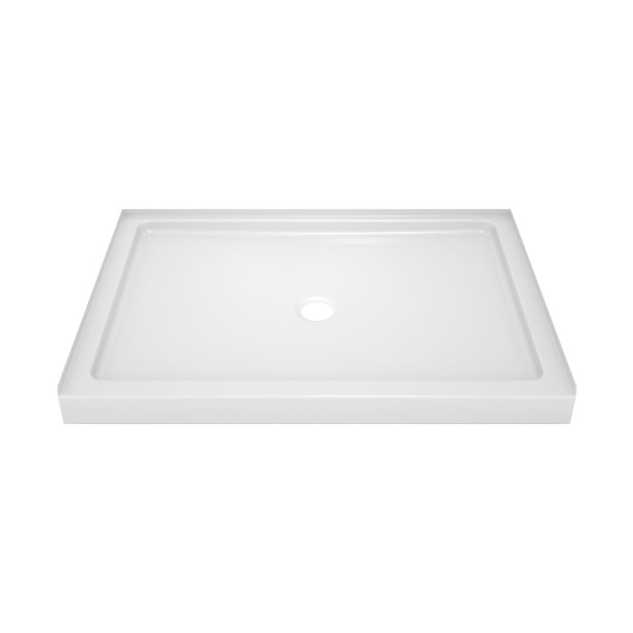 Classic 400 Series 40074 Shower Base, 48 in L, 34 in W, 3-1/2 in H, Acrylic, White, Alcove Installation