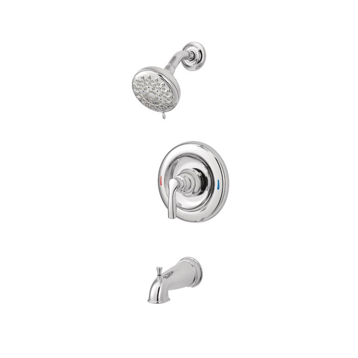 Hilliard Tub and Shower Faucet, Moen, 5 Spray Settings, 1-Handle, Chrome - 2