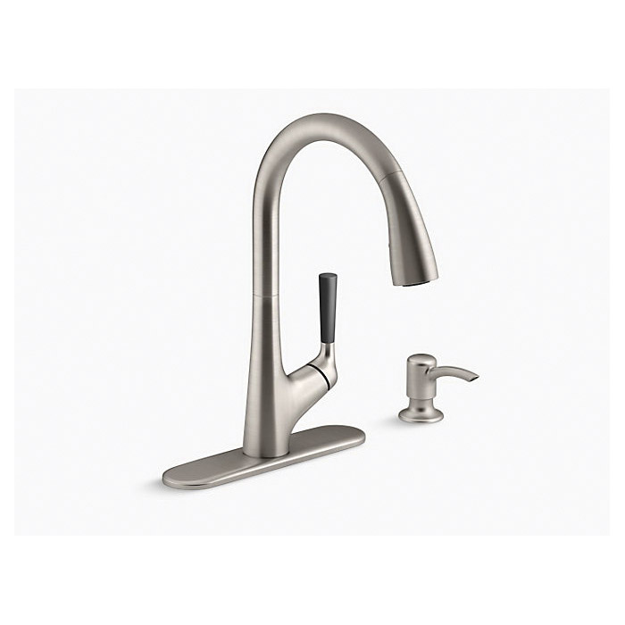 Kohler Malleco K-R562-SD-VS Kitchen Sink Faucet, 1.5 gpm, 1-Faucet Handle, 1 to 4-Faucet Hole, Metal - 2