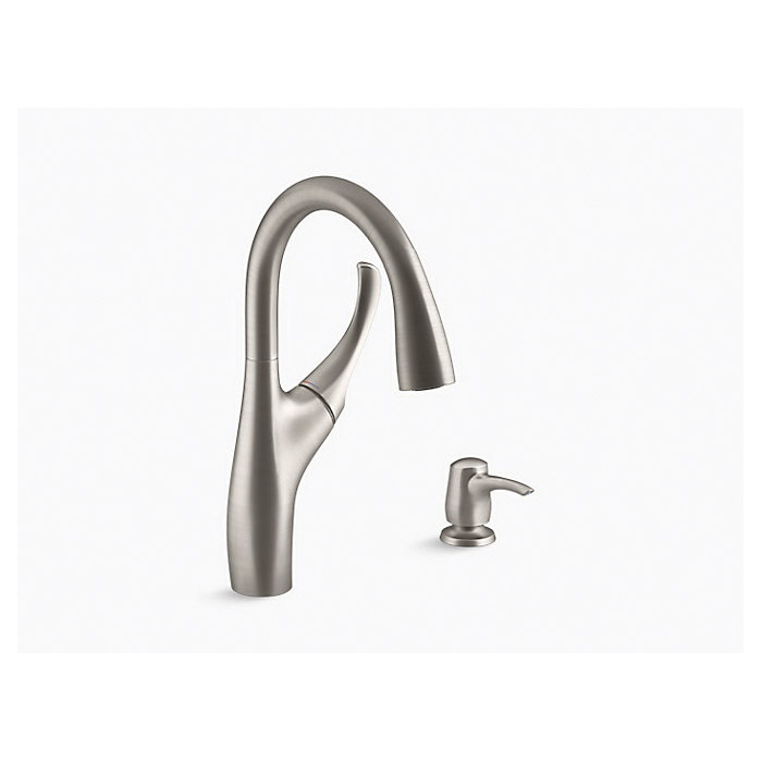 Kohler Mazz Series K-R72511-SD-VS Kitchen Sink Faucet, 1.5 gpm, 1-Handle, 2-Faucet Hole, Metal, Lever Handle