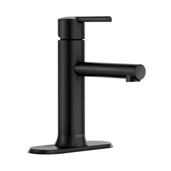Moen 84770BL Bathroom Faucet, 1.2 gpm, 1-Faucet Handle, 1, 3-Faucet Hole, Metal, Matte Black, 4 in Faucet Centers