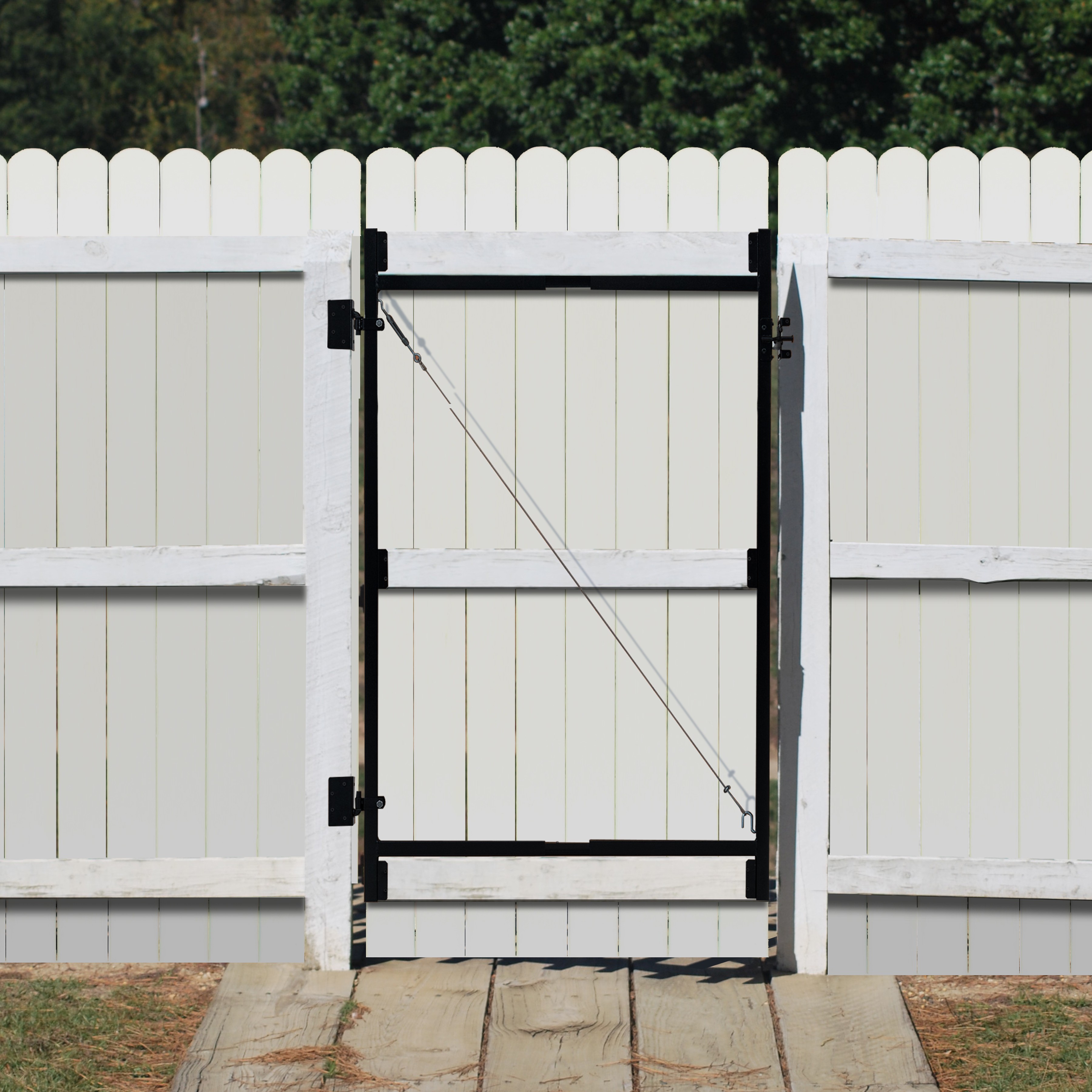 Gate Frame Kit, Adjust-A-Gate, 36 - 60 in W, Powder-Coated Steel - 2
