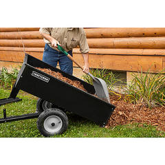 Lawn Tractor Dump Cart, Craftsman, 750 lb Weight, 12 cu ft. - 2