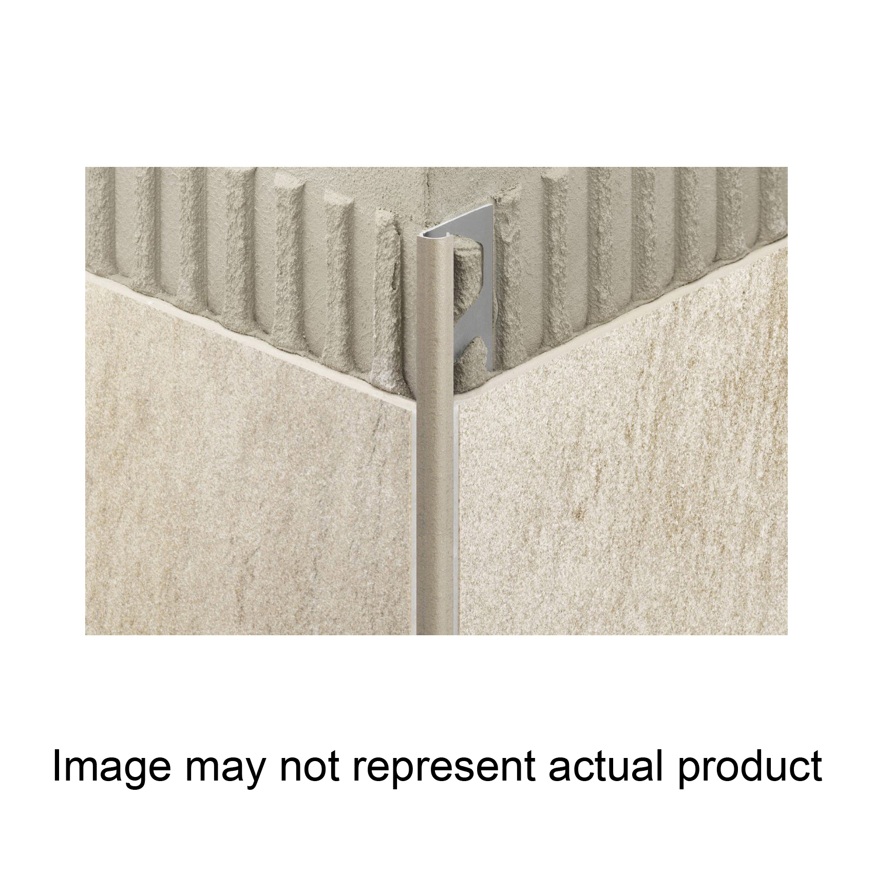 SCHLUTER RONDEC PROFILE TILE BULLNOSE TRIM, 8 FT , 3/8 IN H, ALUMINUM, BRONZE, TEXTURED - 1