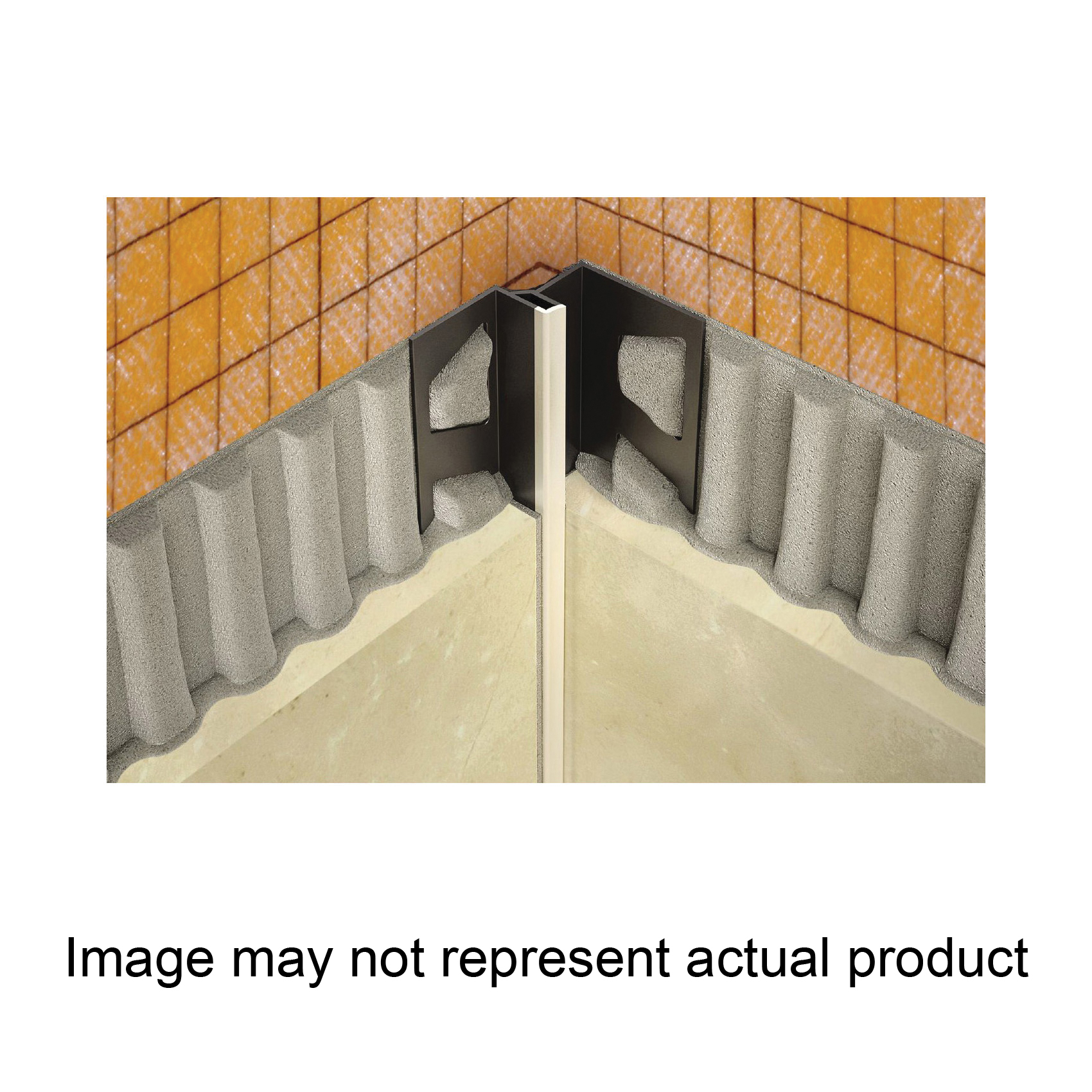 Joint Profile Tile Transition, Schluter Movement, 8Ft L, 5/16in H, Pvc, Gray - 1