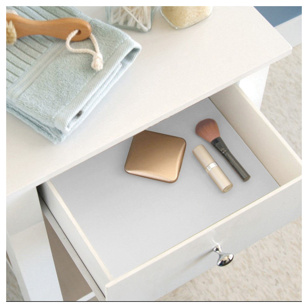 Con-Tact Grip Premium 04F-C6U52-06 Shelf and Drawer Liner, 4 ft L, 18 in W, Vinyl, White - 3