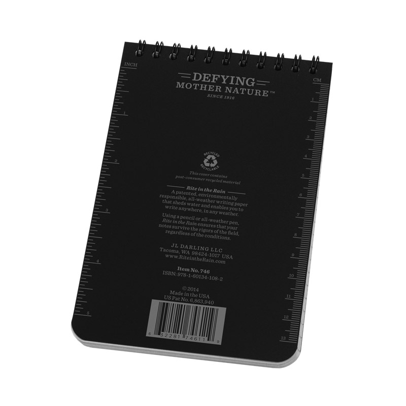 All Weather Pocket Notebook, Rite in the Rain, Black - 4