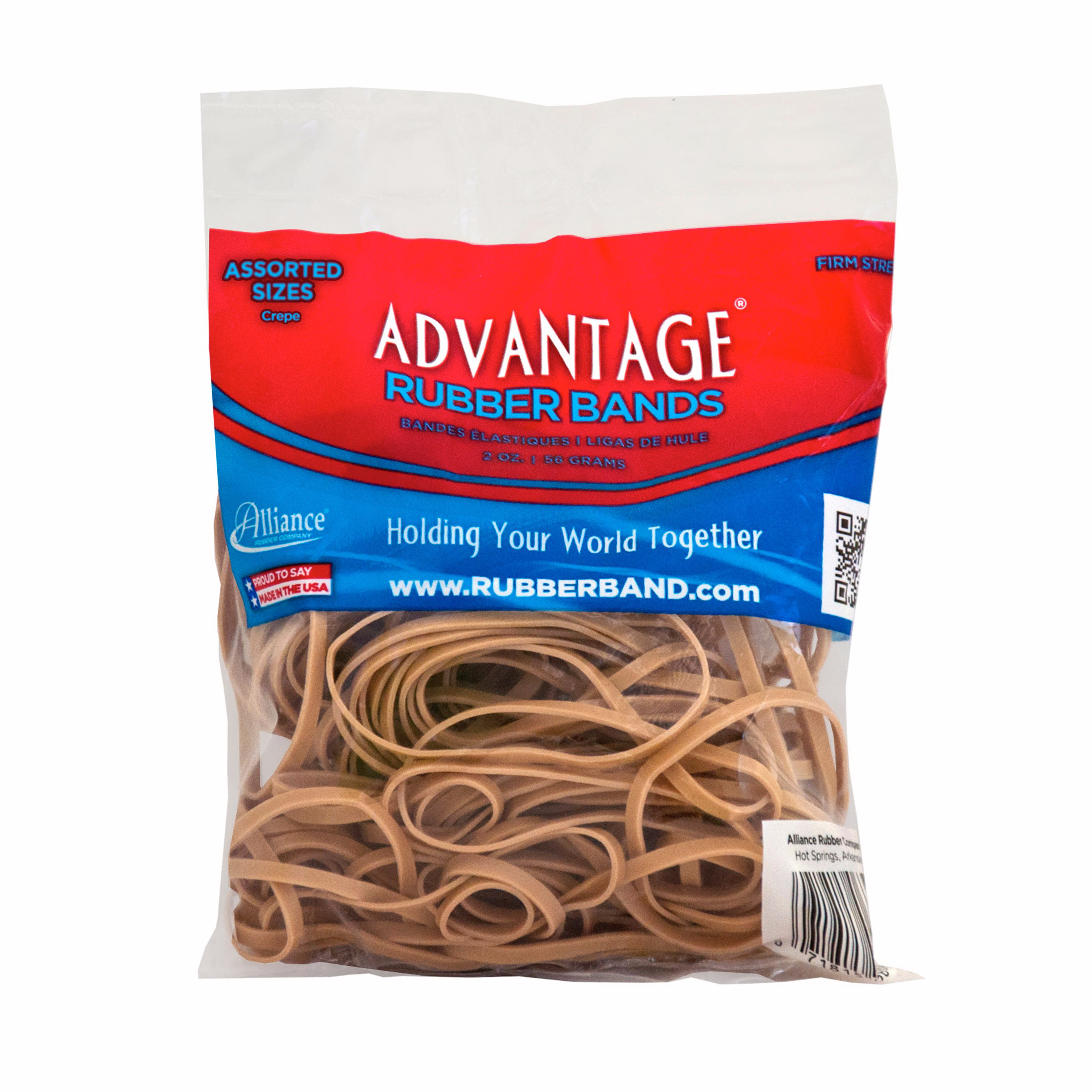 Jumbo Rubber Band, Alliance, 2 oz, Crepe/Rubber, Natural - 1