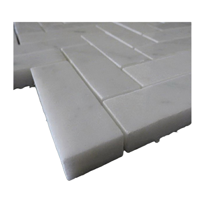 Mosaic Tile, Carrara Italia, Stone, Herringbone, 12 in L, 1 in W - 3