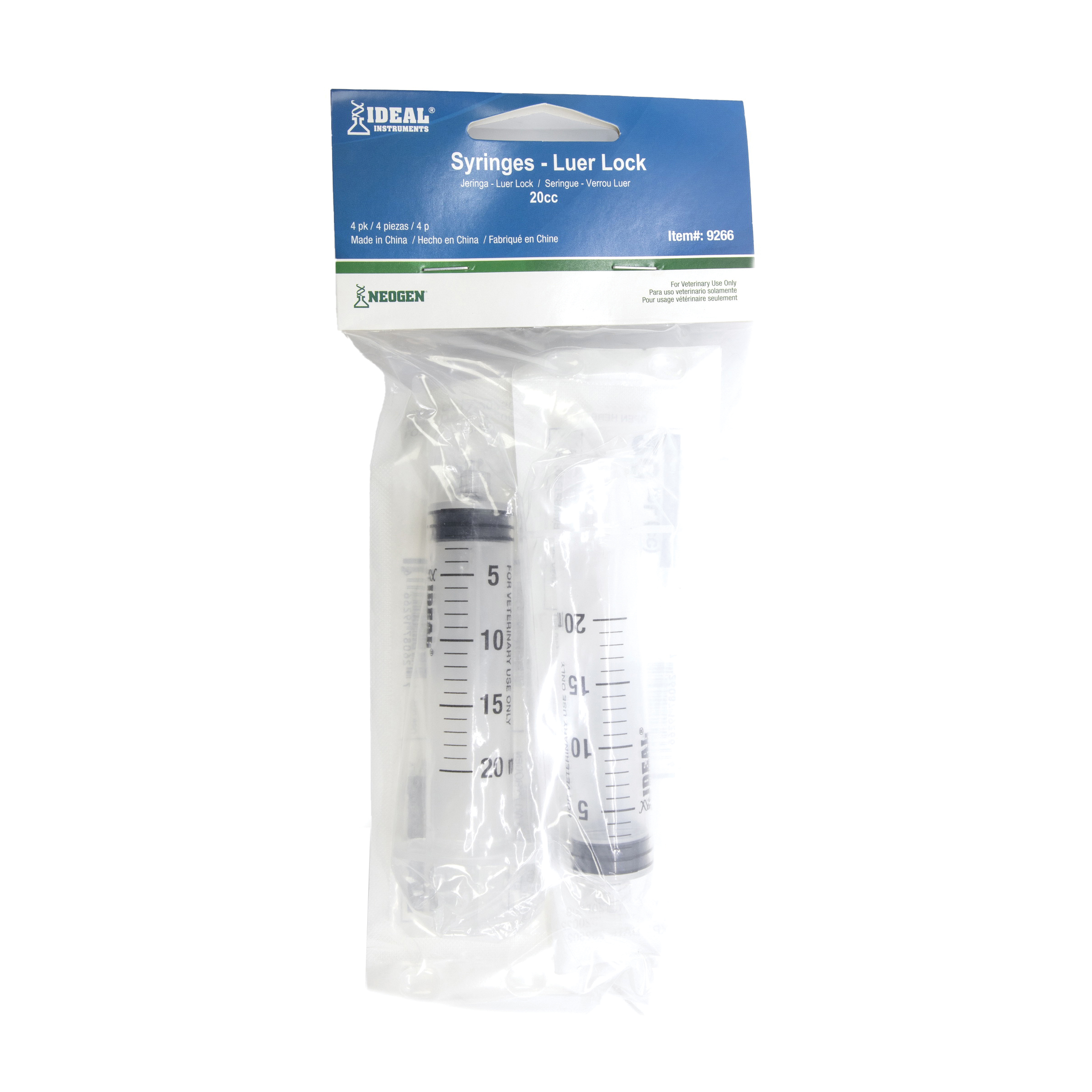 Ideal 9266 Luer Lock Syringe, 20 cc Capacity