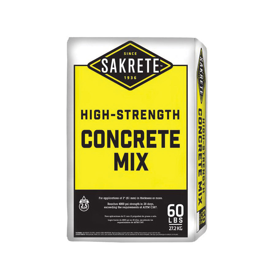 Sakrete 65200940 Concrete Mix, Gray, Powder, 60 lb Bag