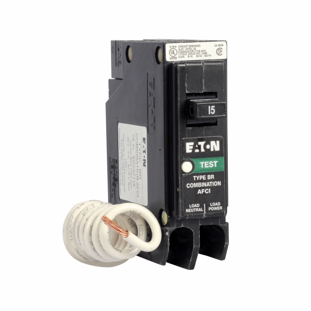 Circuit Breaker, Eaton, AFCI, BR, 20 A, 1-Pole, 120 V, Plug - 2