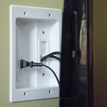 Recessed Wallplate, Legrand, 6-1/4 in L, 8 in W, 2 -Gang, Plastic, White - 4