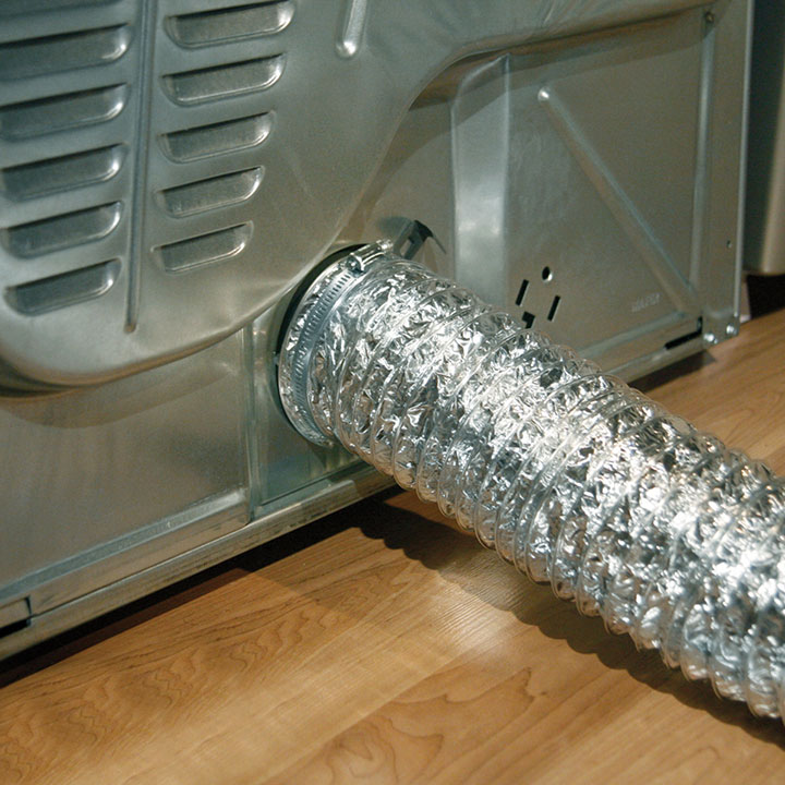Flexible Dryer Vent Transition Duct, Dundas Jafine, 4 in Dia x 20 ft L, Aluminum - 2