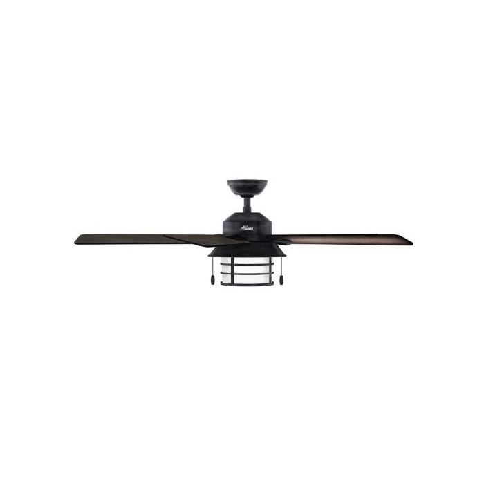 Hunter Key Biscane Series 59135 Ceiling Fan, 5-Blade, Burnished Gray Pine/Gray Pine Blade, 54 in Sweep, 3-Speed - 2