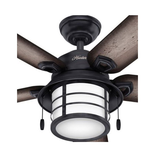 Hunter Key Biscane Series 59135 Ceiling Fan, 5-Blade, Burnished Gray Pine/Gray Pine Blade, 54 in Sweep, 3-Speed - 4