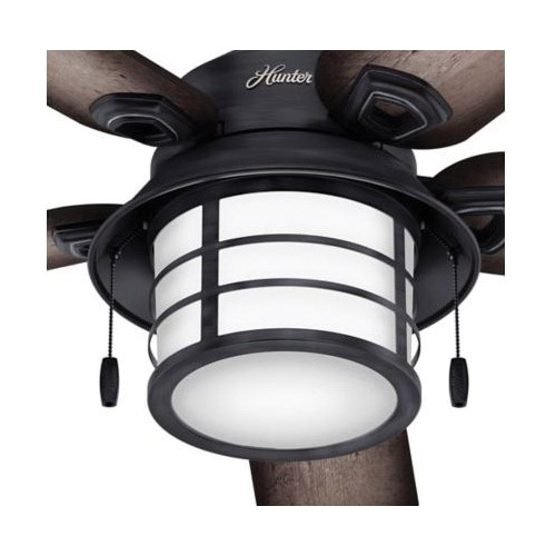 Hunter Key Biscane Series 59135 Ceiling Fan, 5-Blade, Burnished Gray Pine/Gray Pine Blade, 54 in Sweep, 3-Speed - 5