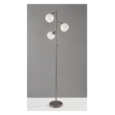 Phillip Floor Lamp, Adesso, 71 in H, 3-Light, Brushed Steel - 3