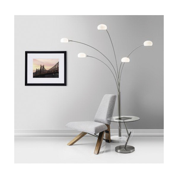 Luna Arc Floor Lamp, Adesso, 86 in H, 5-Light, Satin Steel - 3