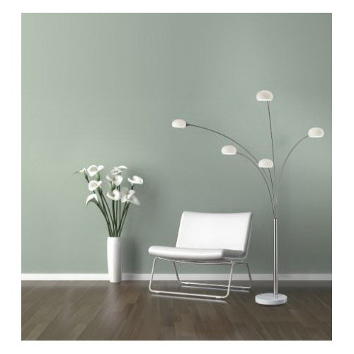 Luna Arc Floor Lamp, Adesso, 86 in H, 5-Light, Satin Steel - 4