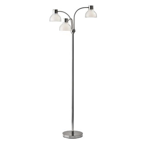 Presley 3-Arm Floor Lamp, Adesso, 69 in H, 3-Light, Polished Nickel - 2