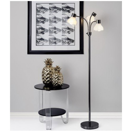 Presley 3-Arm Floor Lamp, Adesso, 69 in H, 3-Light, Polished Nickel - 5