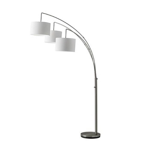 Trinity Arc Floor Lamp, Adesso, 74 in H, 3-Light, Stainless Steel - 2