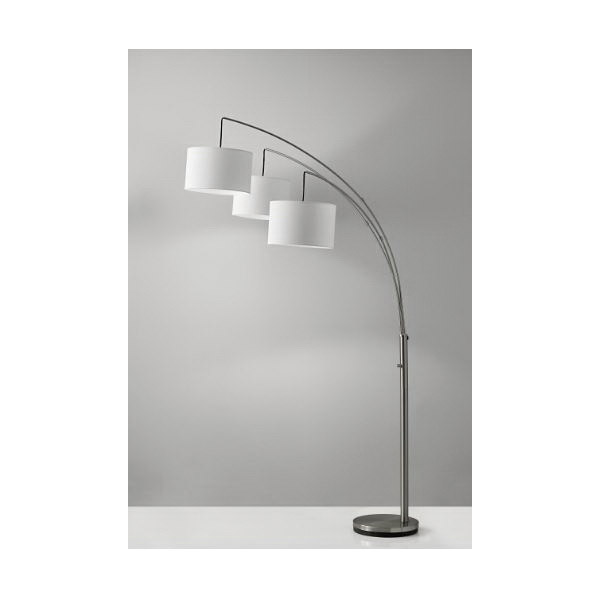 Trinity Arc Floor Lamp, Adesso, 74 in H, 3-Light, Stainless Steel - 3