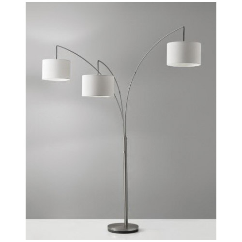 Trinity Arc Floor Lamp, Adesso, 74 in H, 3-Light, Stainless Steel - 4
