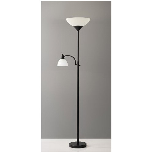 Floor Lamp, Adesso, Piedmont Combo, Torchiere, 71 in H, 3-Light, Black - 2
