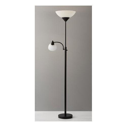 Floor Lamp, Adesso, Piedmont Combo, Torchiere, 71 in H, 3-Light, Black - 3