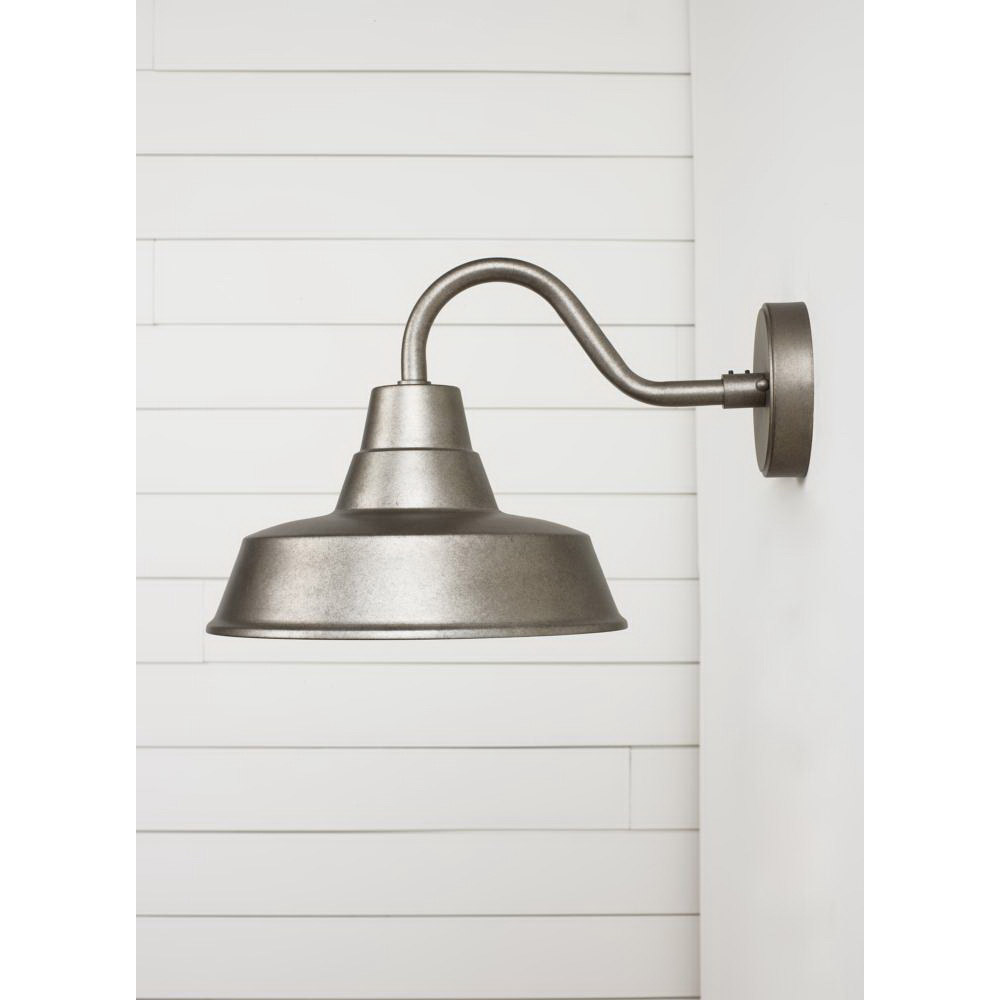 Sea Gull Barn Outdoor Wall Lantern, Sea Gull Lighting, 1-Light, 10 in H, Weathered Pewter - 2