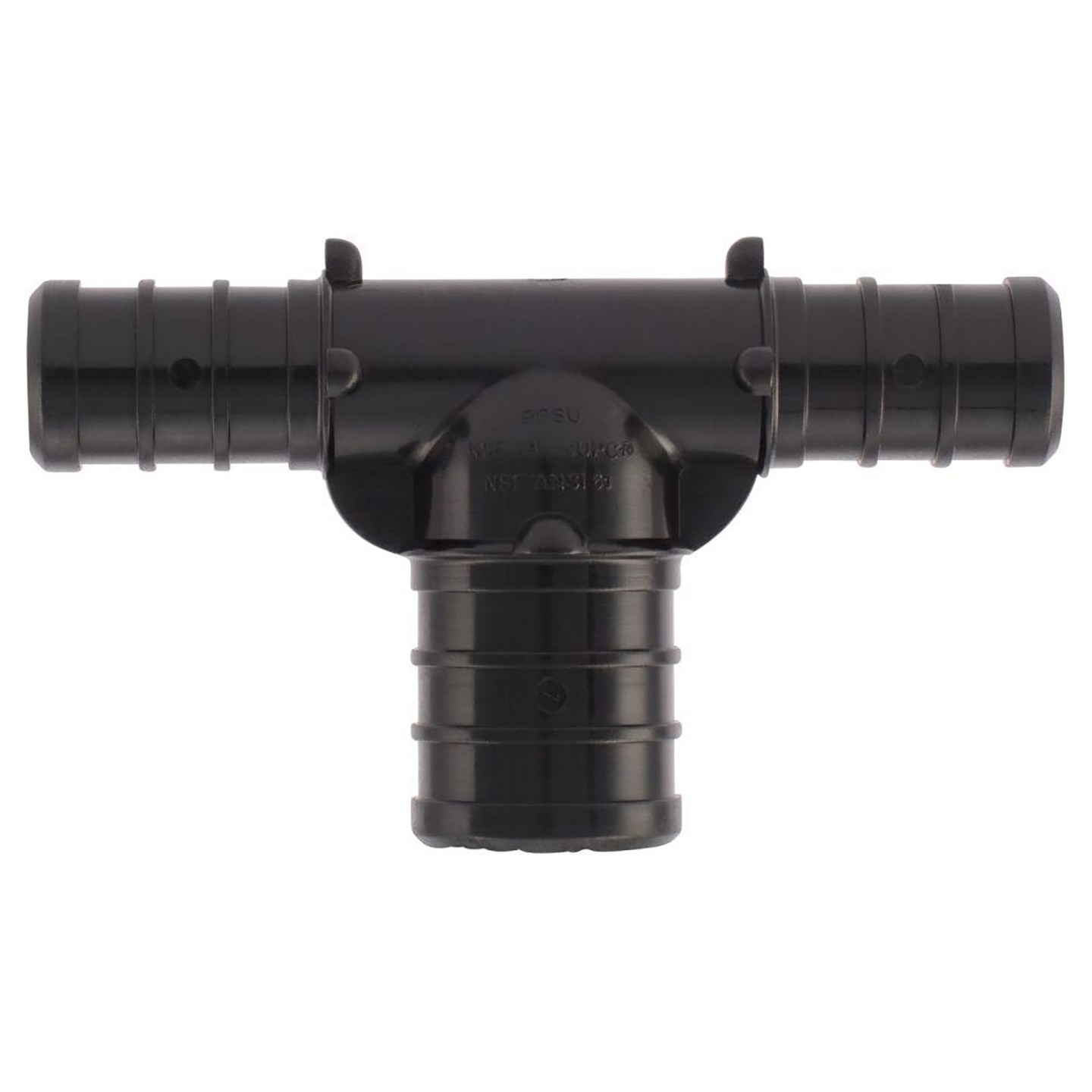 PXPAT1212345PK Pipe Tee, 1/2 x 3/4 in, Barb, Plastic, Black, 200 psi Pressure