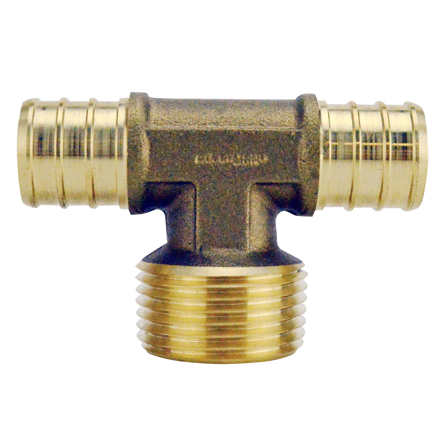 APXMT34 Pipe Tee, 3/4 in, Barb x MPT x Barb, Brass, 200 psi Pressure