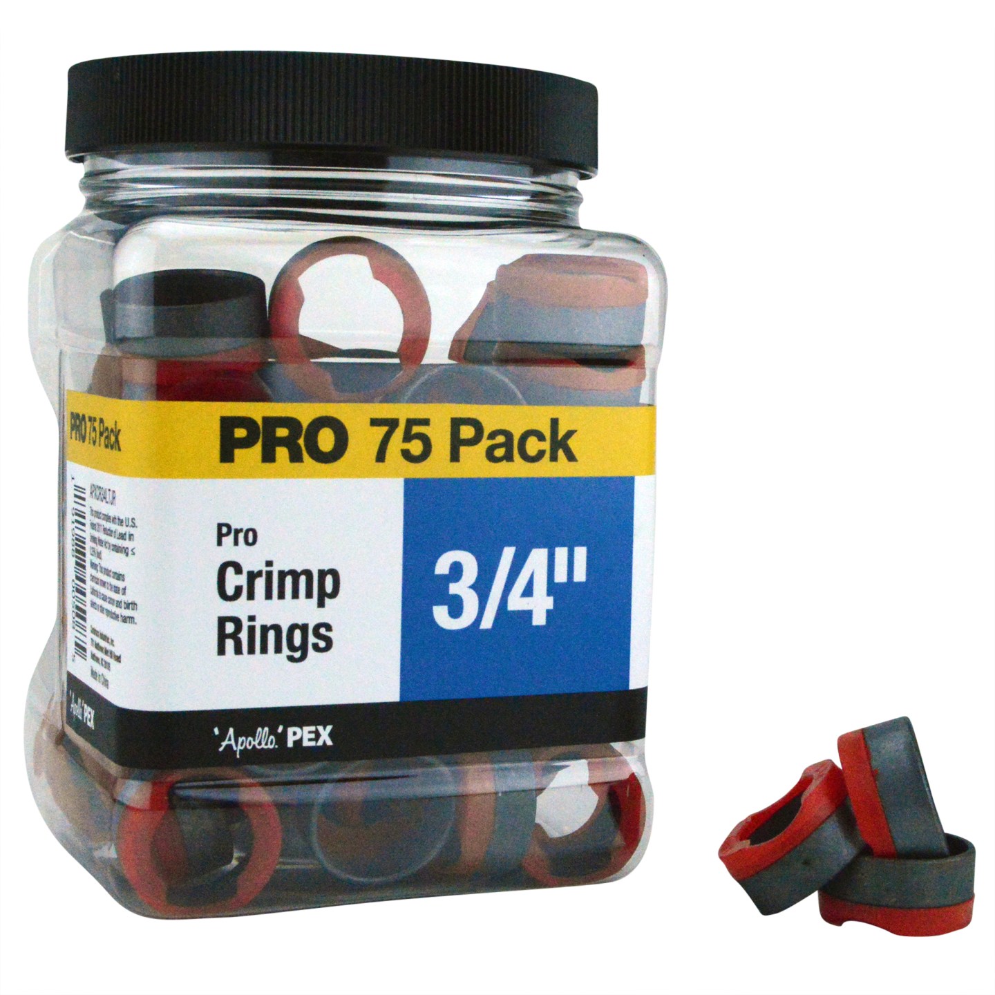 APXCR34LTJR Crimp Ring, 3/4 in, Copper