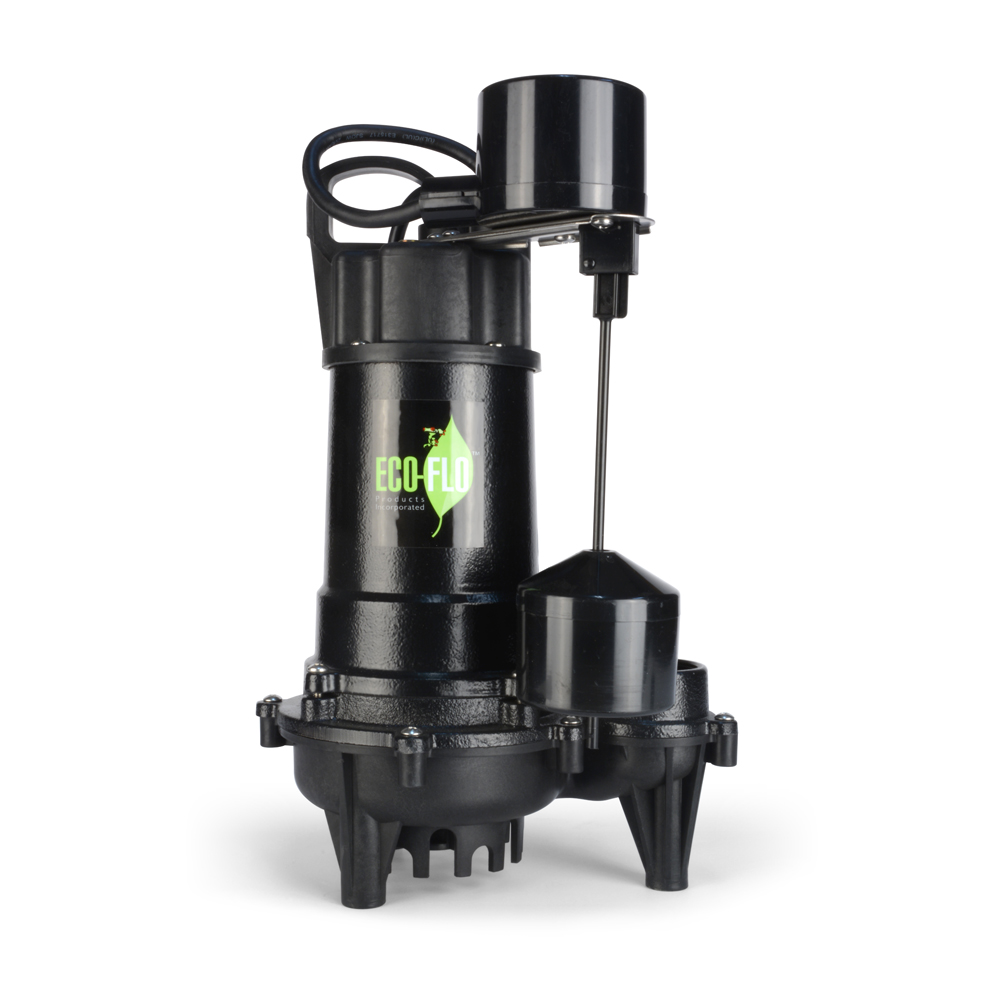 Eco-Flo ECD50V Sump Pump, 8 A, 115 V, 1/2 hp, 1-1/2 in Outlet, 4400 gph, Cast Iron/Thermoplastic - 2