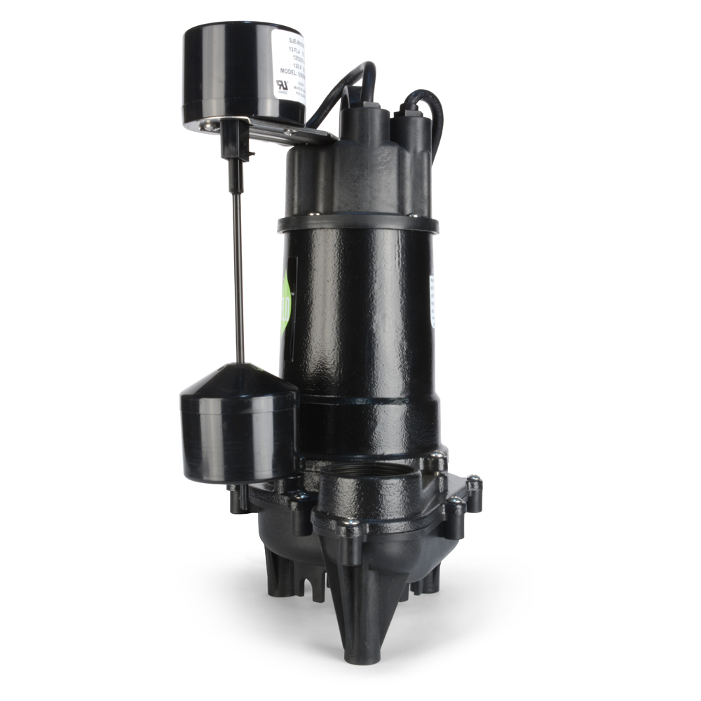 Eco-Flo ECD50V Sump Pump, 8 A, 115 V, 1/2 hp, 1-1/2 in Outlet, 4400 gph, Cast Iron/Thermoplastic - 5