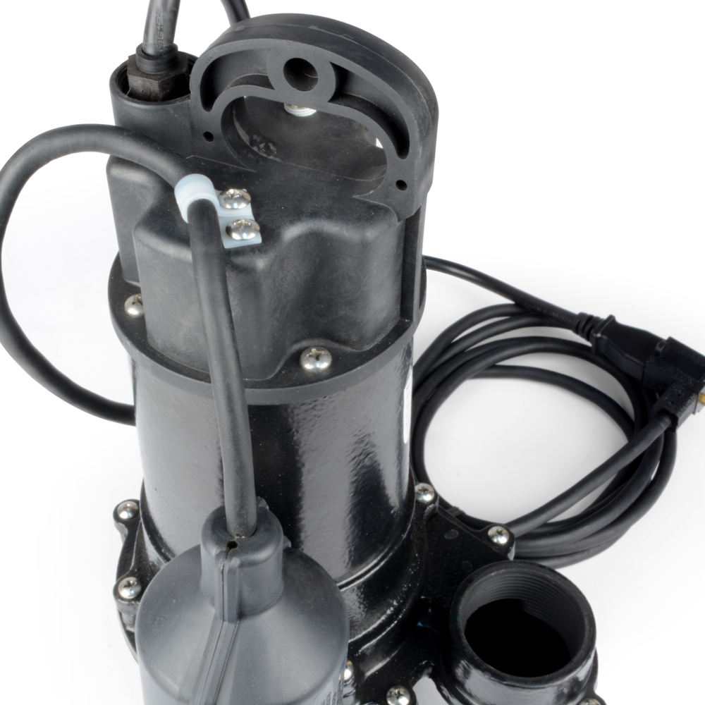 Sump Pump, Eco-Flo, 115 V, 1/2 hp, 1-1/2 in Outlet, 4400 gph, Cast Iron/Thermoplastic - 3
