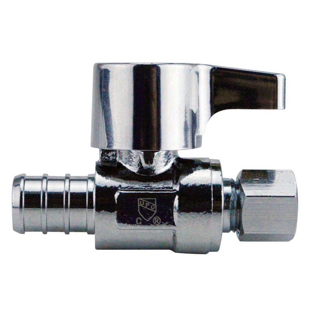 Valves APXVS1238C6JR Straight Stop Valve, 1/2 x 3/8 in Connection, Barb x Compression, 200 psi Pressure