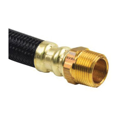 Water Heater Supply Line, Brasscraft, Stainless Steel, 3/4 in FIP X 3/4 in D MIP X 18 in - 3