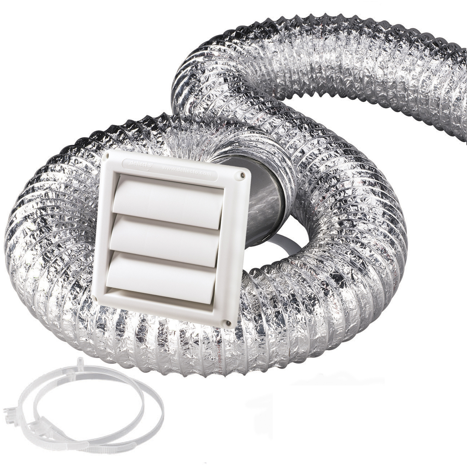 Deflecto SK8WF Dryer Vent Kit, Specifications: 265 deg F Temperature, Aluminum/Plastic, White