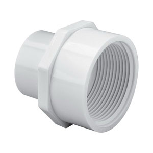 435101BC Pipe Adapter, 3/4 x 1/2 in, Slip x FPT, PVC, White, SCH 40 Schedule