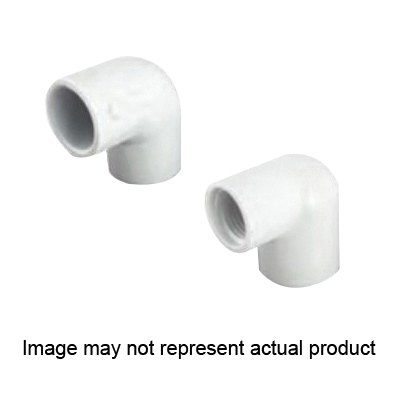 Lasco 119505 Pipe Elbow, 3/4 x 1/2 in, Slip x FIP, 90 deg Angle, PVC, White, SCH 40 Schedule