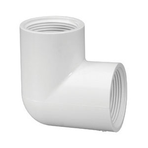 408005BC Pipe Elbow, 1/2 in, FPT, 90 deg Angle, PVC, White, SCH 40 Schedule